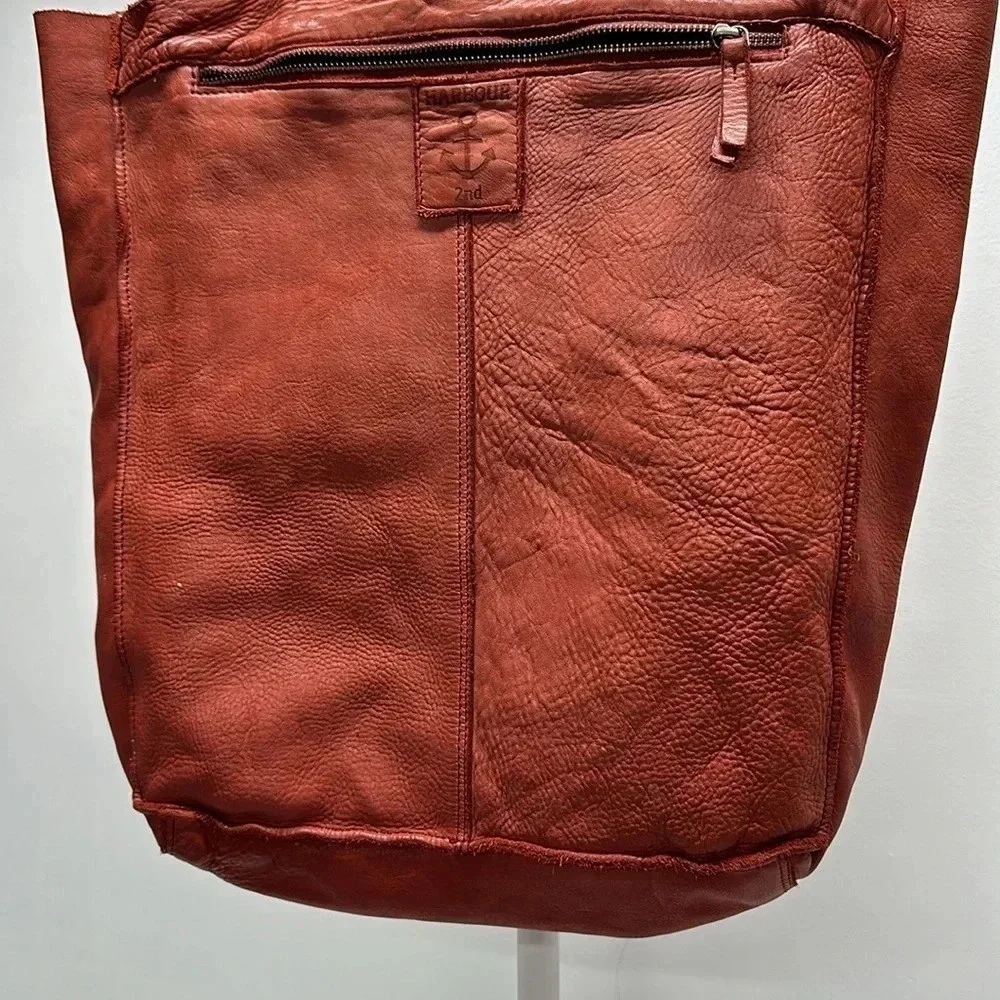Harbour 2nd Second Elbe Leather Suede Tote Bag Large Purse in Garnet Red